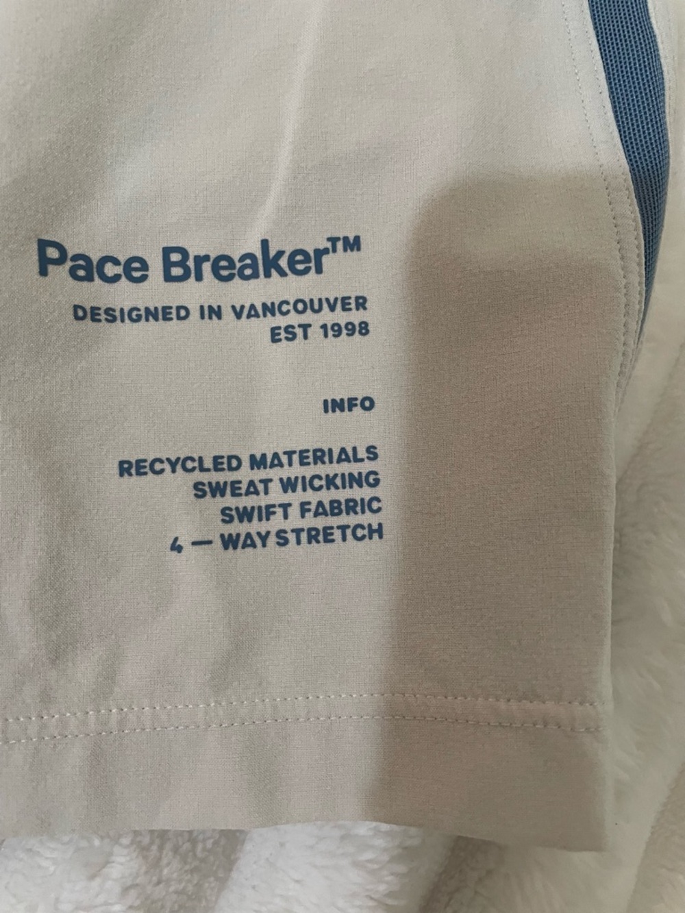 Lululemon Pace Breaker™ White Athletic Shorts with Blue Trim - Picture 5 of 15